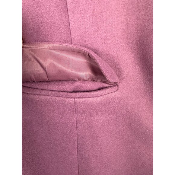 NEW Allegra K Women’s Pink Long Over Coat XL Button Front Jacket Preppy Career - Picture 11 of 11
